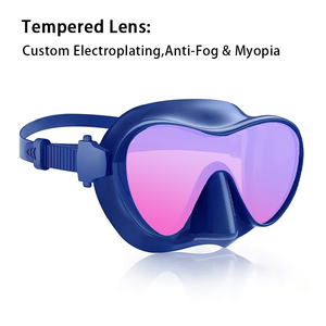 Vente en gros <span class=keywords><strong>masque</strong></span> de natation sans cadre en verre trempé miroir de plongée professionnel lunettes de plongée étanche réglable enfants - Product Image 3