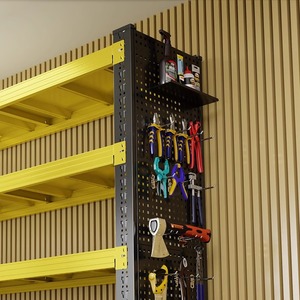 Pegboard Wall Storage Rack Metal Tool Hanging <b>Board</b> Industrial Style Rectangle Shape Wall <b>Mounted</b> Type HJDDB - Product Image 1