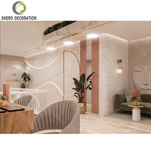 Diseño Interior Moderno para Salón de Belleza, Estación de Espejo de Lujo para Barbería, Muebles Personalizados para Salón de Belleza, Vitrina de Exhibición para Salón - Product Image 6