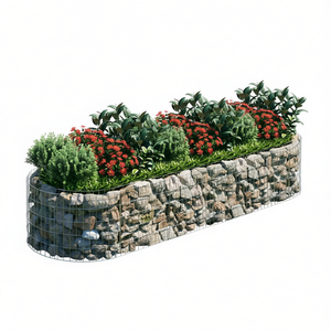 Bac à plantes surélevé en gabion de fer galvanisé 118,1x39,4x19,7 cm pour légumes - Product Image 1