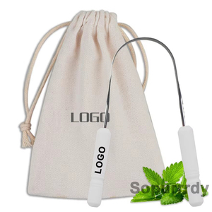 Limpiador de Lengua con Logotipo Personalizado, Elimina el Mal Aliento, Herramienta de Cuidado Bucal, Mango de Plástico, <span class=keywords><strong>Kit</strong></span> de Limpieza de Lengua de Acero Inoxidable 304 - Product Image 1