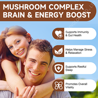 Gummies sans sucre et sans gluten pour la concentration et la mémoire, à base de champignons et d'ashwagandha, marque privée OEM, pour adultes (80 unités)
