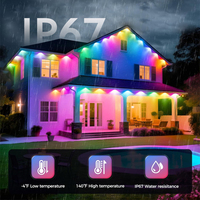 Lumières LED RGB de Noël extérieures étanches IP67, contrôle intelligent par application, points lumineux à pixels pour aménagement paysager - Maison de vacances permanente