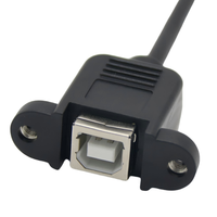 Cable de Datos DuPont USB 5 Pines a USB 2.0 BF con Revestimiento de PVC y Montaje en Panel con Bloqueo de Tornillo para Altavoces y Monitores