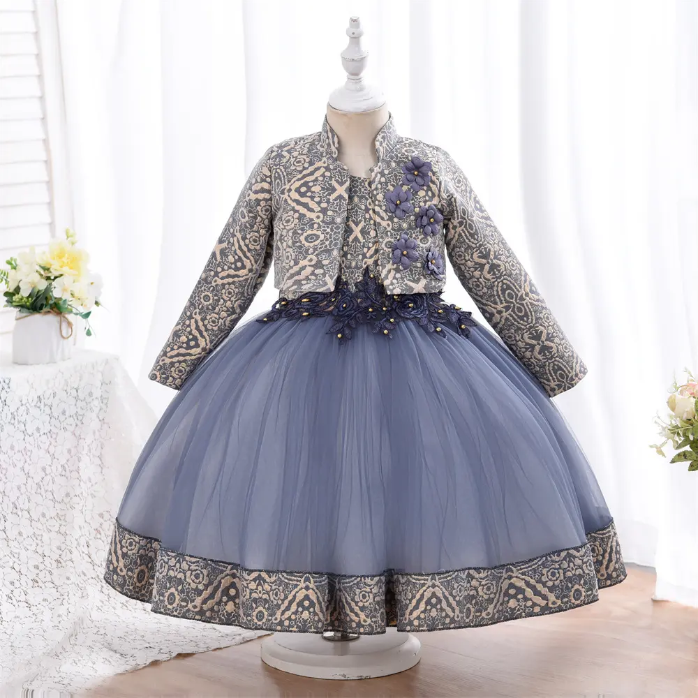 Kids Clothing Easter Dress Long Sleeve Robe Pour Fillettes Collection 2022 Toddler Girl Children Dress Winter Clothes For Women/