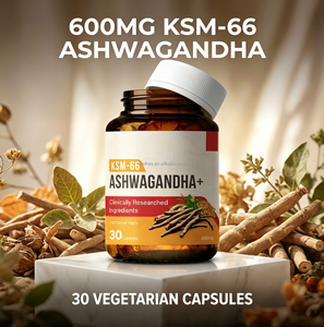 Complément alimentaire <span class=keywords><strong>Ashwagandha</strong></span> KSM-66 biologique, 30 capsules, certifié GMP, HACCP, QS, ISO, soulagement naturel du stress, soutien au sommeil, pour adultes - Product Image 2