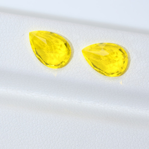Cadermay Pierre précieuse jaune fluorescente forte, taille poire, en Garnet d'yttrium et d'aluminium (YAG), cultivée en laboratoire, pour bijoux, pierre en vrac pour bague - Product Image 5