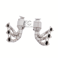 Colector de escape de alto flujo SS304 personalizado de 200 celdas para Porsche 718 GT4 GTS 4.0L 2020+ con tubo de descarga de alto rendimiento para mejora de potencia