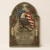 Plaque commémorative murale en résine avec motif d'aigle pour la commémoration intérieure et extérieure, cimetière, maison