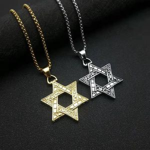 Double Sided Six Pointed <b>Star</b> Pendant Stainless Steel Men's Necklace Gift Fashionable Hexagram <b>Design</b> For Students - Product Image 1