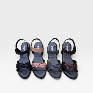 Trendy Pink Rose Gold Womens Wedge <b>Sandals</b> Knot Strap <b>Elastic</b> Back Casual Fashion Footwear Daily Outdoor Comfortable - Product Image 5