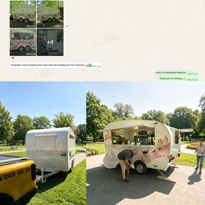 Camionnette de restauration rétro à vendre, camion mobile vintage pour café, glaces et crêpes, idéal pour la <span class=keywords><strong>location</strong></span> événementielle et la restauration en plein air - Product Image 6