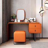 Meuble-lavabo minimaliste pour le maquillage de chambre au design européen Ensemble table de maquillage Tabouret Meubles en bois Coiffeuse