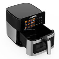 Friteuse à air 1500W 8L avec écran tactile LED, 12 menus prédéfinis, minuteur 60 minutes, 60-200 ° Prise personnalisée C, tension et couleur
