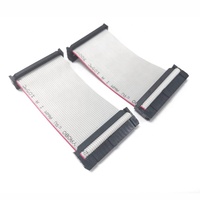 Câble de connexion PC IDC à sertir avec fil gris à bord rouge 2.54-26P vers tête femelle DB25P