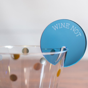 Marqueurs de verres en acrylique transparents dorés en forme de cercle, étiquettes vierges pour verres à vin - Product Image 6