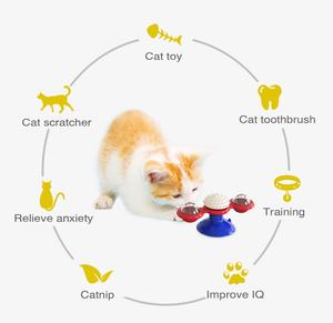 Multifunctioneel Kattenspeeltje Plezier Windmolen Interactieve Draaitafel Interactief Krassen Kietelen Zuignap Kattenkruid Speelgoed Kat Draaitafel Speelgoed - Product Image 3