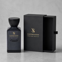 Flacon de parfum carré en verre épais de luxe vide, personnalisé en usine, avec bouchon en bois, 30 ml, 50 ml