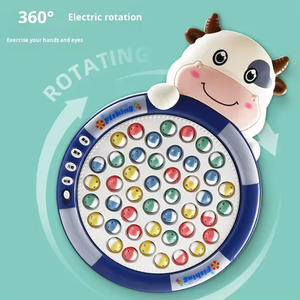 Jouet de table de pêche pour enfants personnalisé, <span class=keywords><strong>jeu</strong></span> d'apprentissage précoce multifonctionnel avec lumières, musique et base rotative, jouet éducatif en plastique - Product Image 5