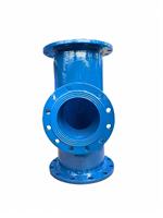 Raccord en T à bride DN300x200 en fonte ductile, résistant à la pression, pour alimentation municipale, antirouille, finition bleue élégante
