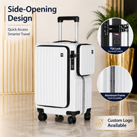 Valise à roulettes 20 pouces à ouverture latérale pour vente en gros, personnalisable avec logo, idéale pour les voyages d'affaires, bagage cabine