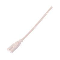 Câble de connexion pour tube LED T5/T8, blanc, prise femelle 2 broches, âme en cuivre, rallonge d'alimentation pour luminaires intégrés