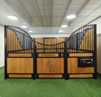 Nuevos Boxes Frontales para Caballos Weisien, Establos Pre-Ensamblados de Acero Galvanizado con Relleno de Bambú, para Uso en Granjas, Instalaciones Ecuestres Interiores/Exteriores