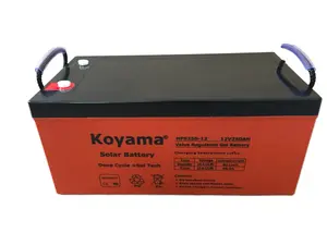 AGM Solar Gel Battery 12V 250Ah Deep Cycle Rechargeable Lead Acid Energy Storage For Street Lighting Sealed Maintenance-Free