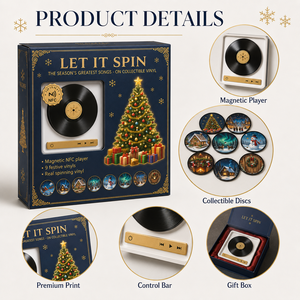 Lecteur magnétique de musique personnalisé pour réfrigérateur, mini lecteur de disques vinyles magnétique avec disques à motifs interchangeables, coffret cadeau pour ami - Product Image 3