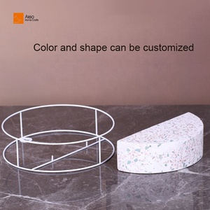 인공 테라조 금속 프레임 식물 홀더 실내/실외 정원 벽걸이 장식 화분 및 화분 - Product Image 4