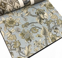 Tissu en coton et polyester, chenille jacquard à motifs floraux vintage, idéal pour les rideaux, les housses de canapé et les coussins