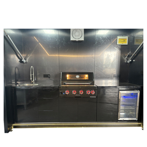 Ensemble d'armoires de cuisine d'extérieur en acier inoxydable 304 pour barbecue noir résistant aux intempéries en 3 jours pour le jardin - Product Image 3
