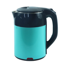 Bouilloire électrique pour faire bouillir de l'eau, bouilloire à thé et cafetière électrique, noir et bleu, double paroi, LED rouge, arrêt automatique, 360° °   Base OEM