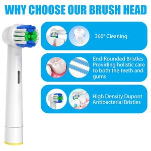 New Replacement Battery <b>Powered</b> Electric Tooth <b>Brush</b> Heads Medium Nylon Bristle CE RoHS Certified for Home Use - Product Image 2