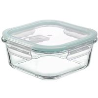 Boîte à lunch carrée en verre borosilicate de haute qualité avec couvercle en plastique, récipient alimentaire hermétique et compatible micro-ondes pour étudiants et employés de bureau