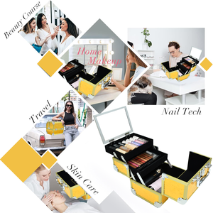 Trousse de Maquillage de Voyage Personnalisable avec 4 Plateaux, Organisateur Cosmétique, Boîte de Rangement de Maquillage Verrouillable, <span class=keywords><strong>Valise</strong></span> de Maquillage - Product Image 6