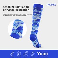 Chaussettes de compression montantes pour sports de plein air transfrontaliers, camouflage rayé, respirantes, anti-frottement, décontractées