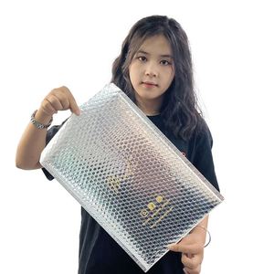 Hot Sales Customized Custom Logo Compostable Rose Gold Metallic Holographic Poly Bubble <b>Envelope</b> Mailer Shipping Packaging Bag - Product Image 4