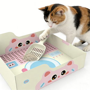 Acessórios Personalizados para Gatos Caixa de Areia Descartável Portátil e Dobrável Durável de Papel Fácil de Limpar Suprimentos para Viagens ao Ar Livre para Coelhos - Product Image 3