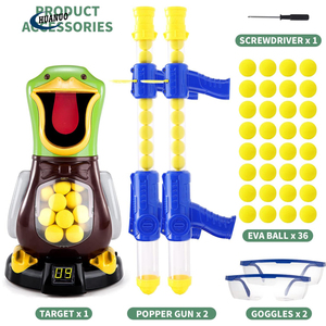 Pistola de juguete para niños, objetivo móvil de espuma con <span class=keywords><strong>2</strong></span> pistolas, juego de competición interactivo, regalo para niños y niñas, pistola de tiro de pato - Product Image 3