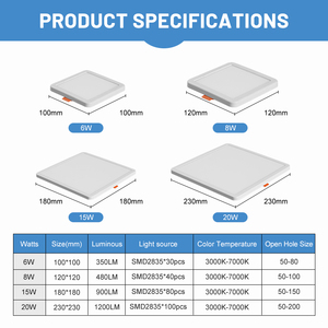 Plafonnier LED ultra-fin à luminosité élevée, sans trou, pour salon, chambre, appartement, bureau, magasin, panneau lumineux LED - Product Image 3