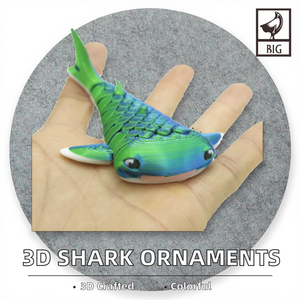 Ornements de requin créatifs et tendance en PLA imprimé en 3D, multicolores, jouets articulés animaux, artisanat de décompression transfrontalier - Product Image 2