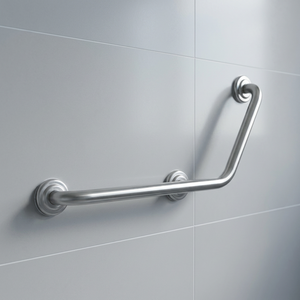 Main courante en acier inoxydable en forme de L, finition satinée, longueur personnalisée, résistante à la corrosion, pour salles de bain ADA - Product Image 1
