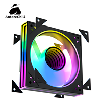 Ventilador de Refrigeración AntarcChill de 120 mm, Negro Mate, ARGB Sincronizado, 4 Pines PWM, Disipador de Calor de Plástico, Gran Flujo de Aire, Anti-Impactos, para PC Gaming de Escritorio