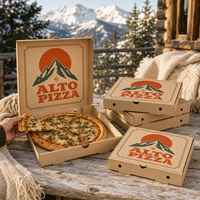 Cajas de Pizza Corrugadas de Kraft de Color, Resistentes al Agua, Ecológicas, de Tamaño Completo, Impresas Personalizadas al por Mayor, con Logotipo