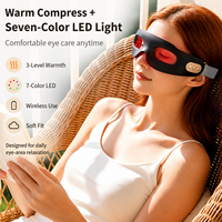 Masque chauffant LED pour les yeux avec 3 niveaux de température et 7 couleurs de lumière, appareil de beauté contour des yeux pour les routines de beauté quotidiennes