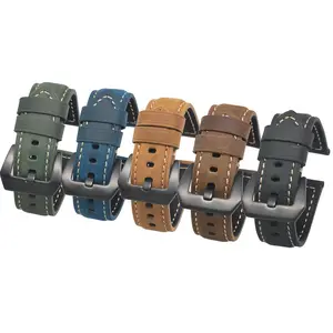 थोक इटली पागल हार्स चमड़े Watchstrap Panerai के लिए लक्जरी घड़ी बैंड Cowhide चमड़े की घड़ी पट्टियाँ Watchband