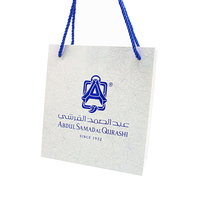 Nouveau Logo bleu estampage à chaud, sac en papier mat en carton personnalisé de luxe de qualité supérieure avec poignées en corde de coton
