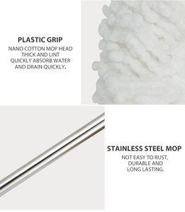 Ensemble de serpillière rotative en microfibre mains libres pour la maison, rouleau et <span class=keywords><strong>seau</strong></span>, rotation à 360°, manche long en acier inoxydable, serpillière à <span class=keywords><strong>seau</strong></span> <span class=keywords><strong>rotatif</strong></span> - Product Image 4