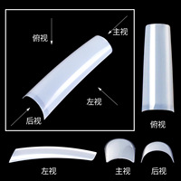 Paquete de 550 Uñas Postizas Extra Largas Cuadradas Transparentes Naturales con Curva C, Uñas Francesas Acrílicas para Salón